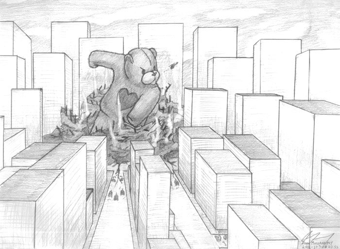 Its Huey (a.k.a. Buey)!  YAY!  Was drawn by the request of a Miss Cathy, at first I had my doubts when she requested a bear drawing.  Than I realized she didn't say what kind of bear or what it was doing.